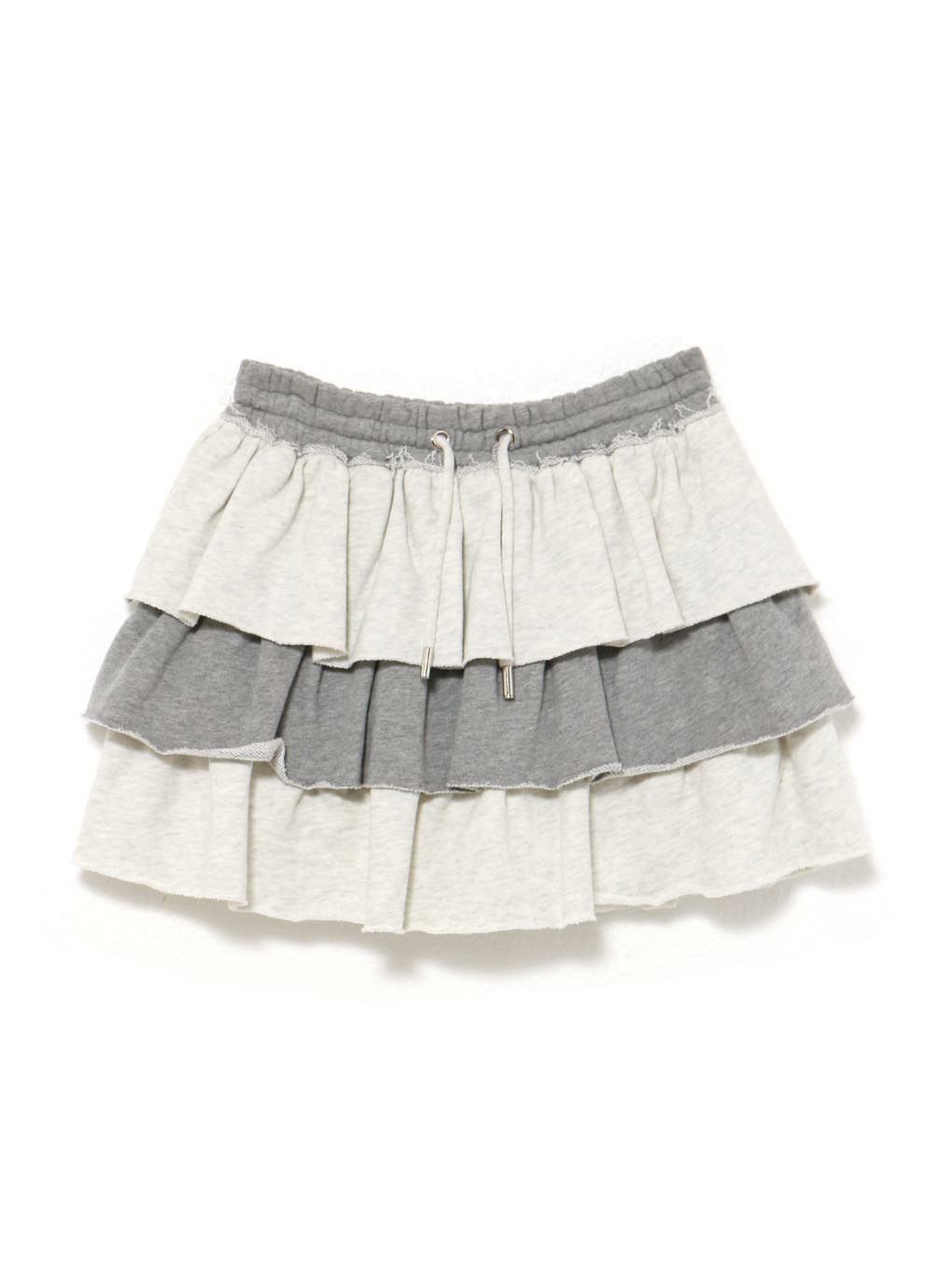 【BUBBLES】バイカラーフリルスウェットスカパン