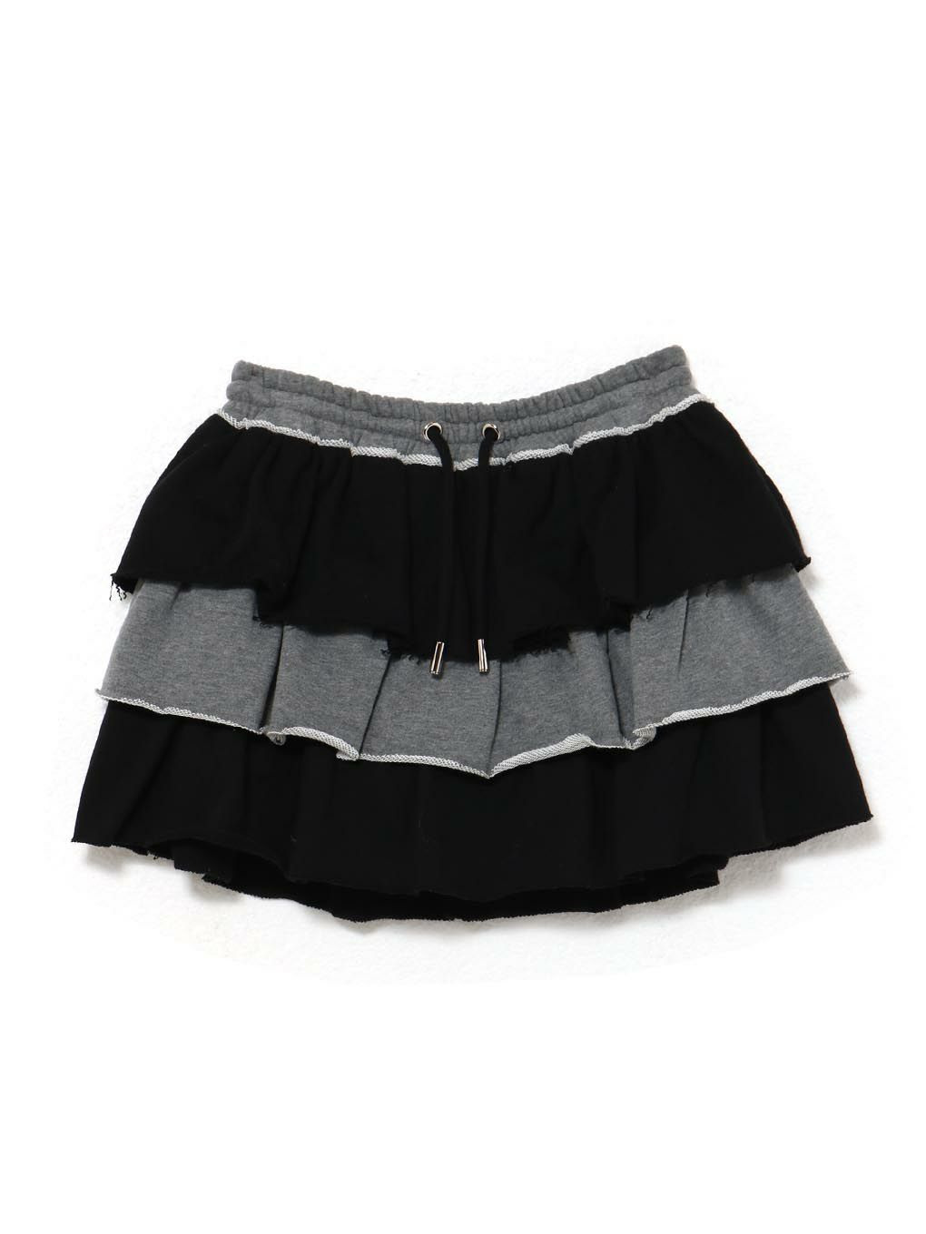 【BUBBLES】バイカラーフリルスウェットスカパン