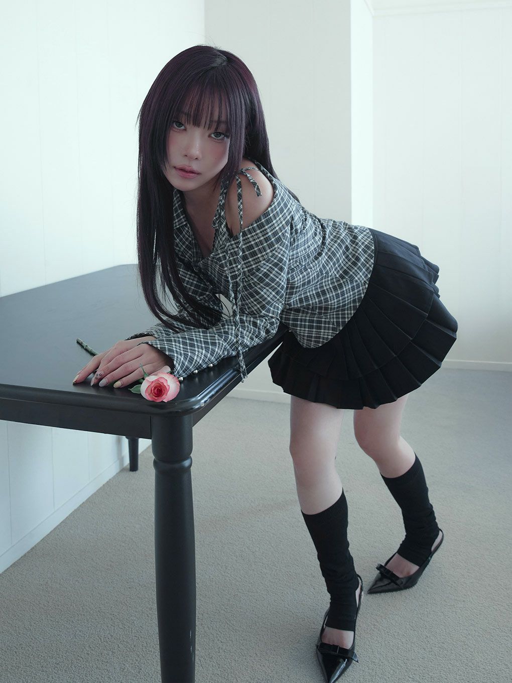 【BUBBLES】アシンメトリーリボンシャツ