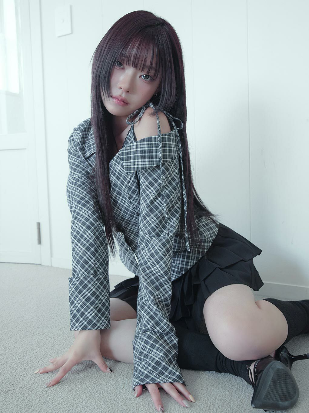 【BUBBLES】アシンメトリーリボンシャツ