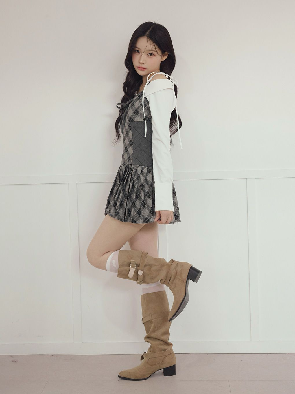 【BUBBLES】アシンメトリーリボンシャツ