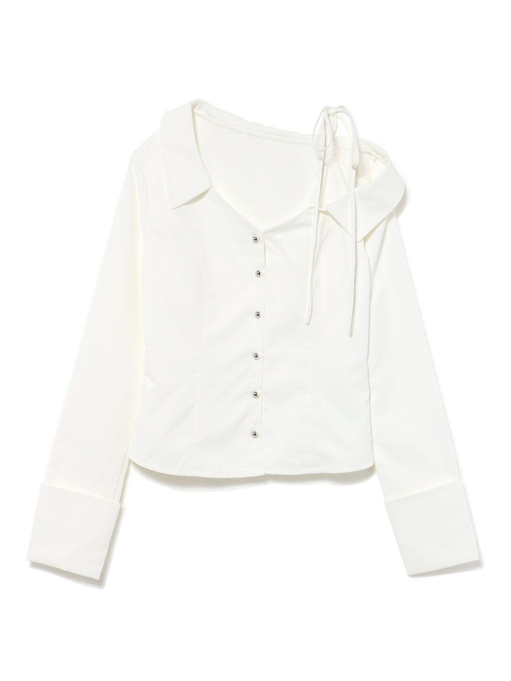 【BUBBLES】アシンメトリーリボンシャツ