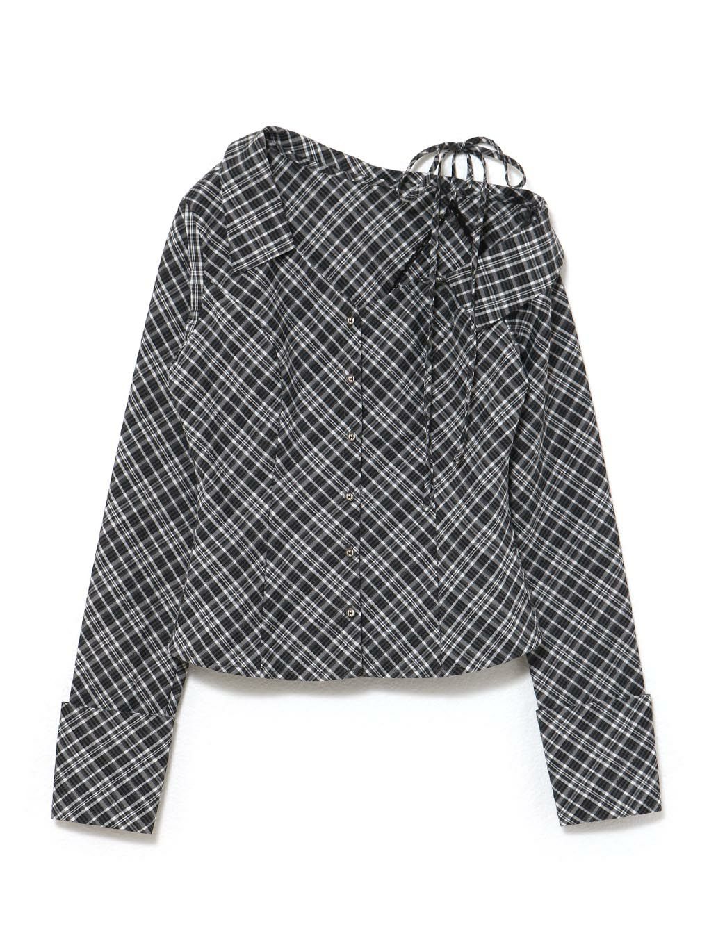 【BUBBLES】アシンメトリーリボンシャツ