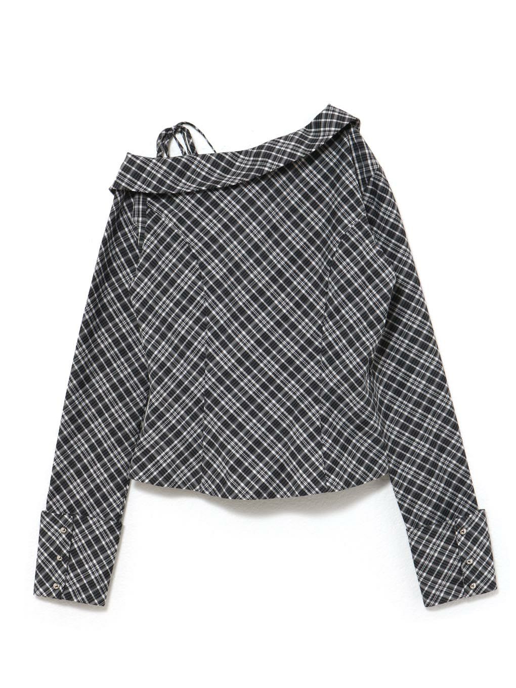 【BUBBLES】アシンメトリーリボンシャツ