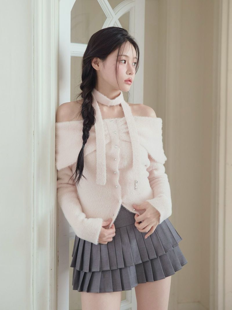 Bubble リボンタイオフショルニット BUBBLES】リボンタイオフショルニット | sparkling mall online store