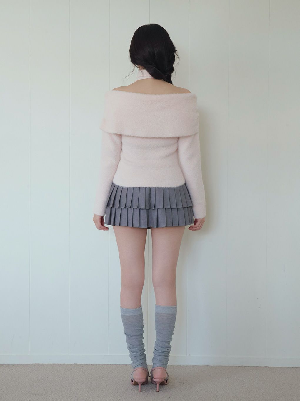 【BUBBLES】リボンタイオフショルニット