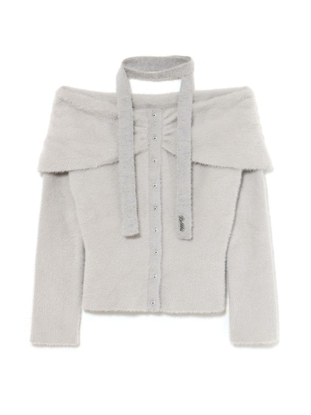 【BUBBLES】リボンタイオフショルニット