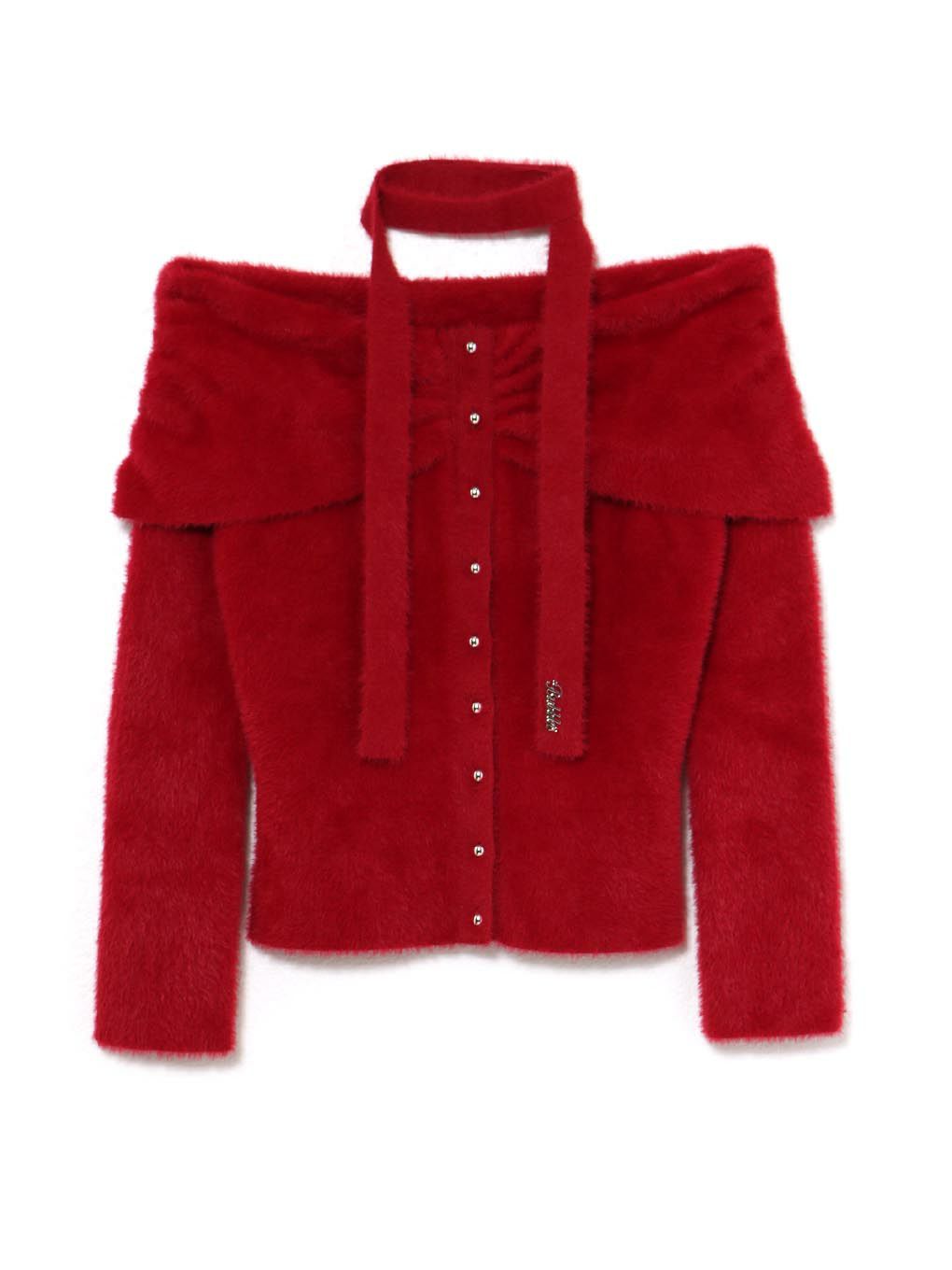 【BUBBLES】リボンタイオフショルニット