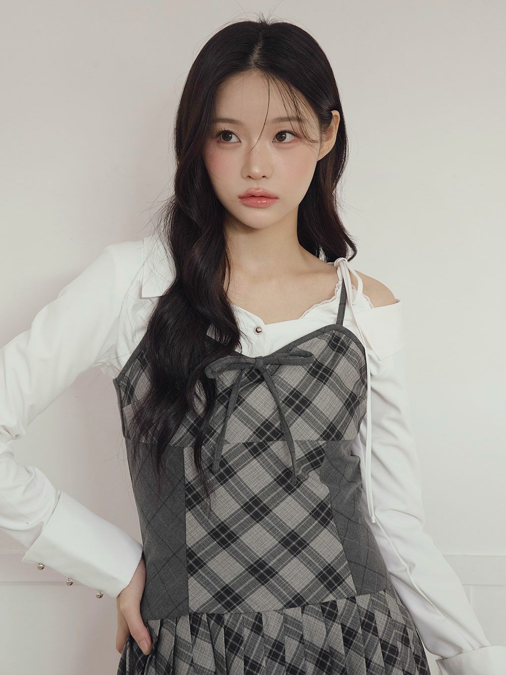 【BUBBLES】ミックスチェックキャミワンピース