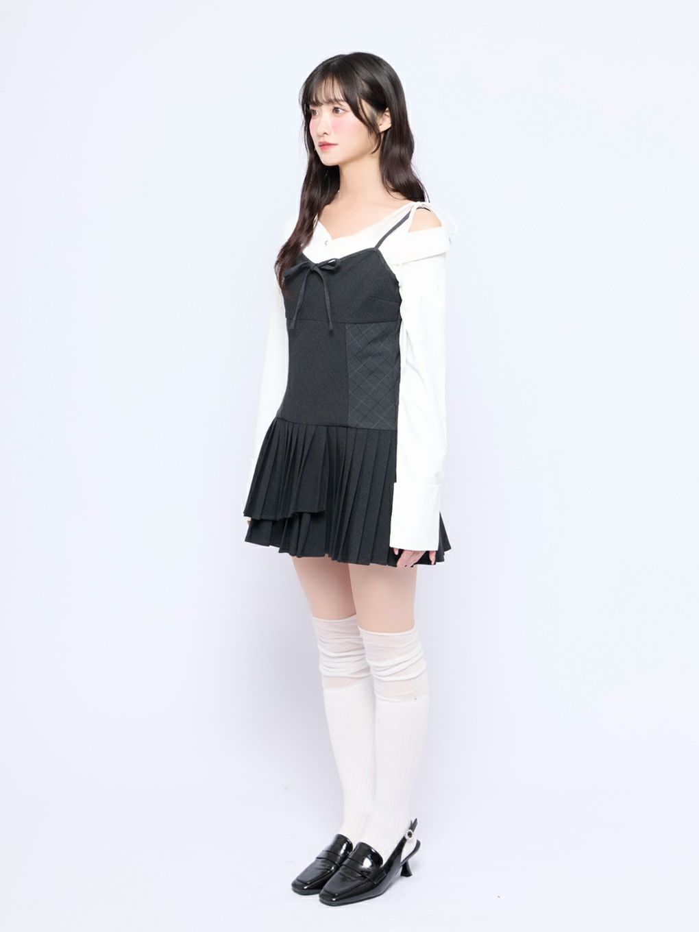 【BUBBLES】ミックスチェックキャミワンピース