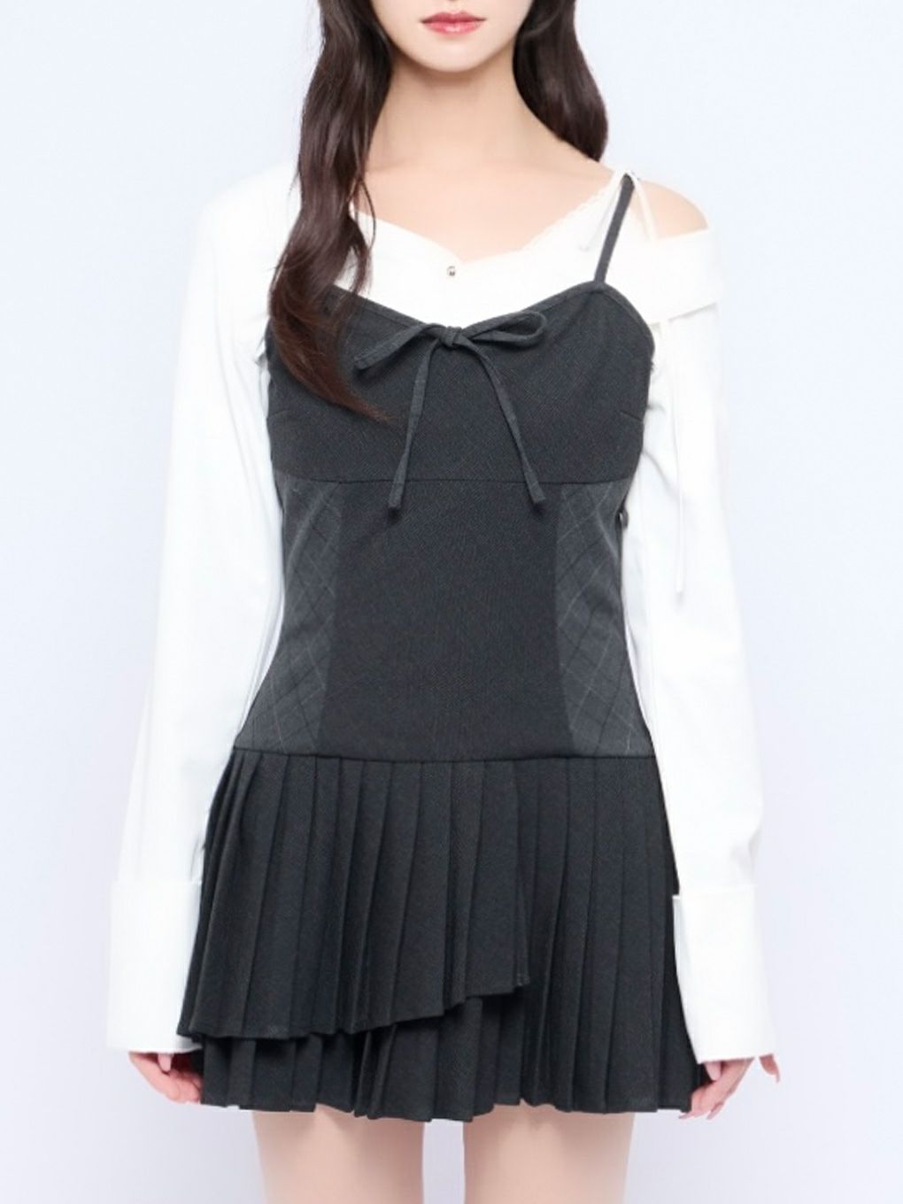 【BUBBLES】ミックスチェックキャミワンピース