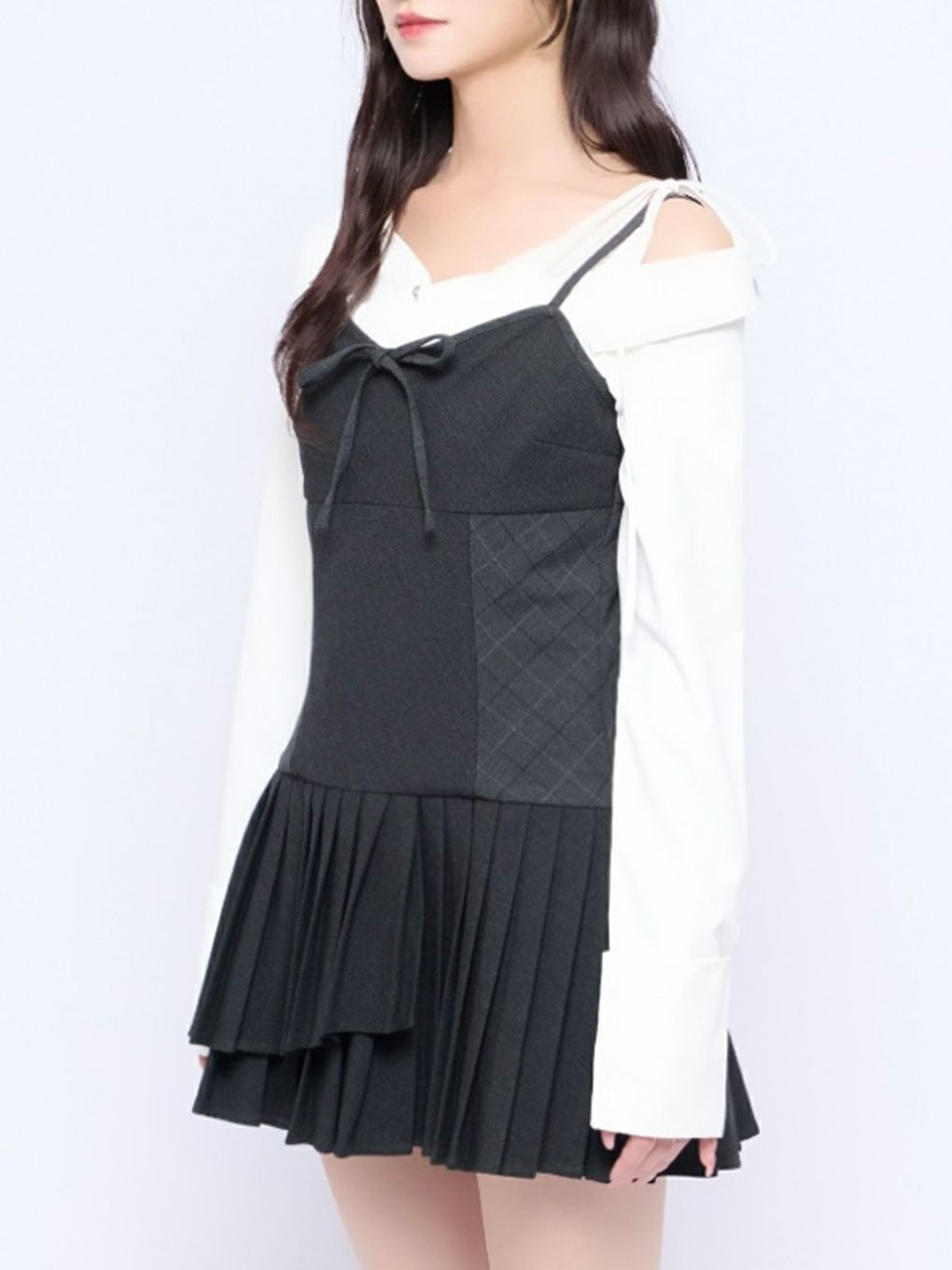 【BUBBLES】ミックスチェックキャミワンピース