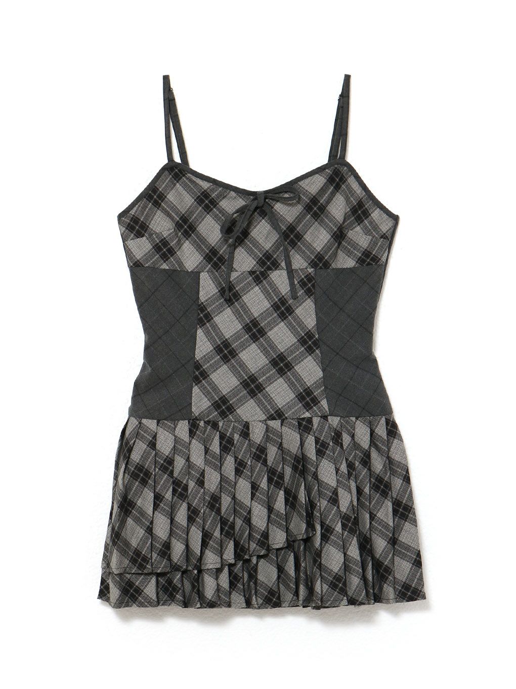 【BUBBLES】ミックスチェックキャミワンピース
