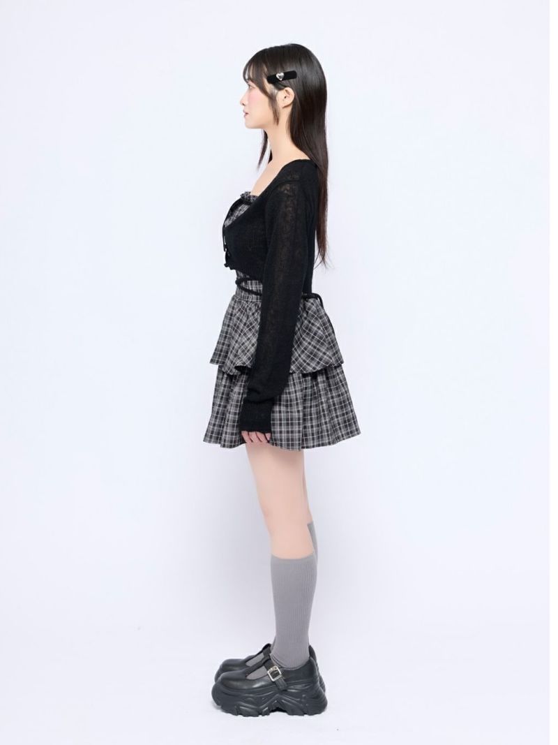 BUBBLES ティアードワンピース　ブラック　Sサイズ BUBBLES】ティアードワンピース | sparkling mall online store