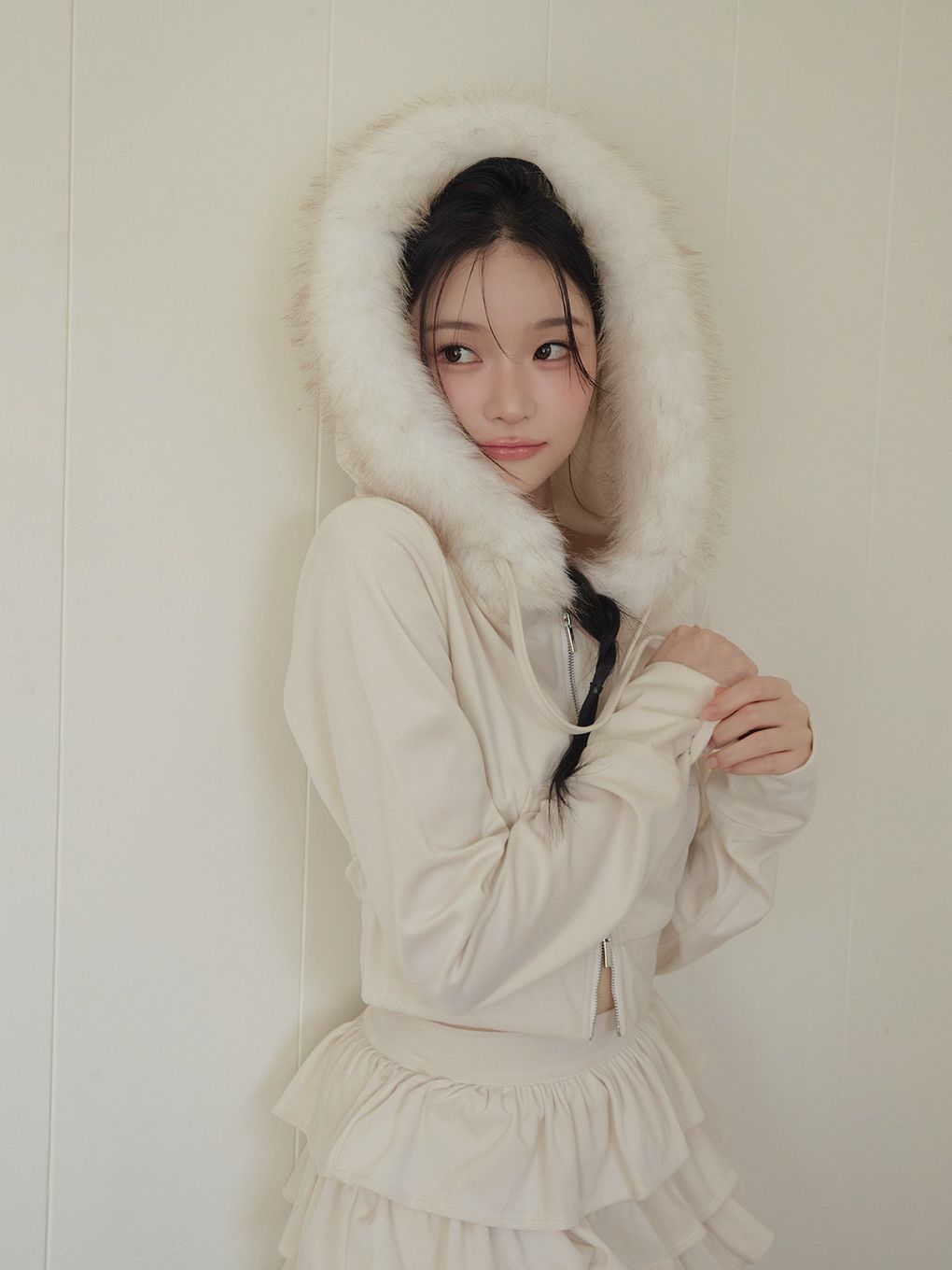 【BUBBLES】ベルベットファーパーカー