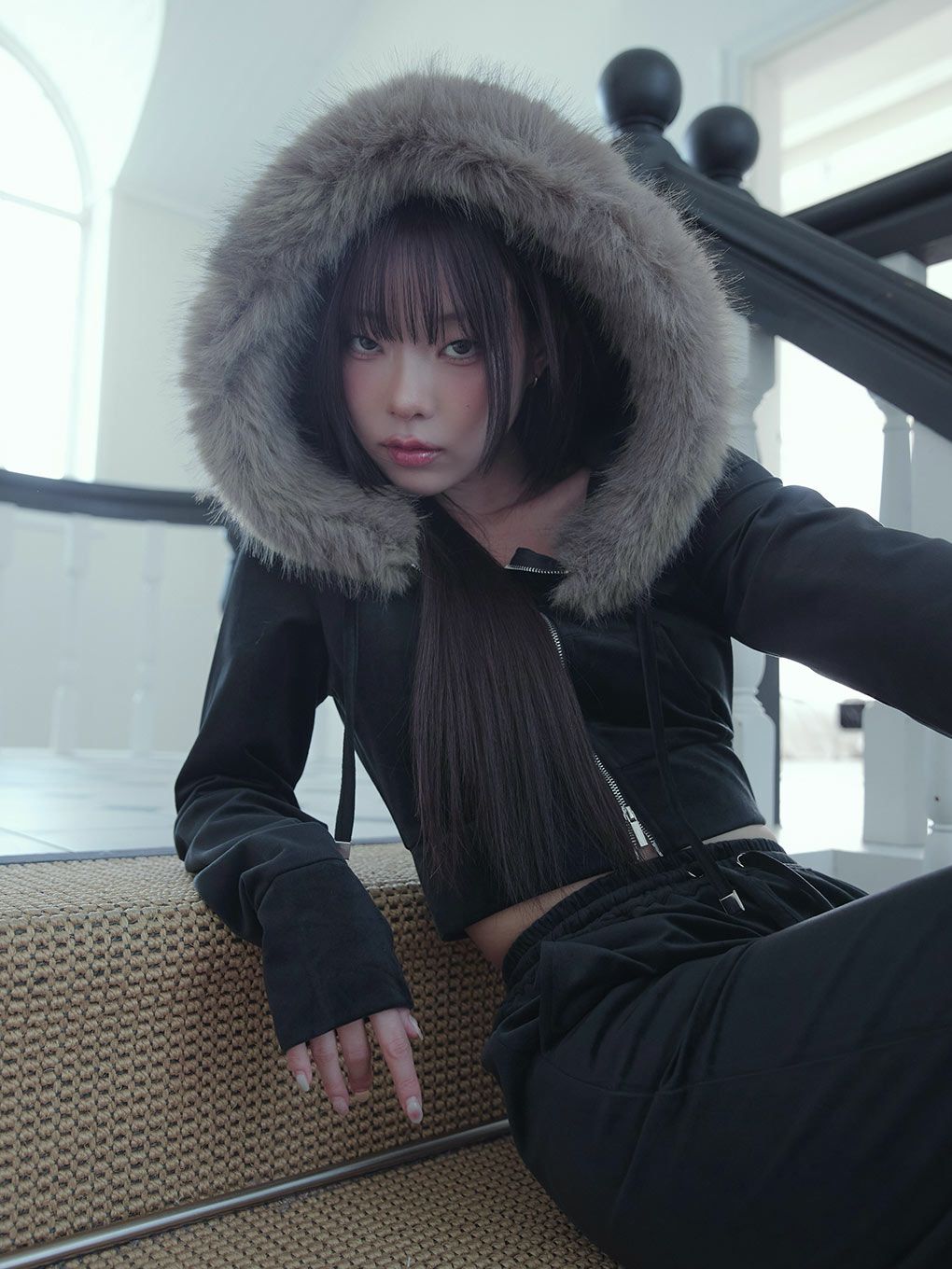 【BUBBLES】ベルベットファーパーカー