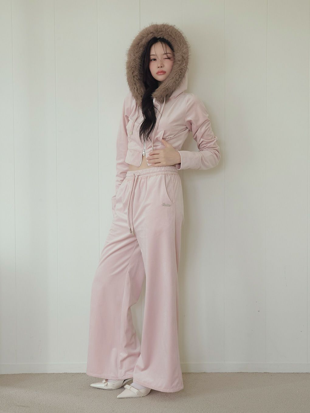 【BUBBLES】ベルベットファーパーカー