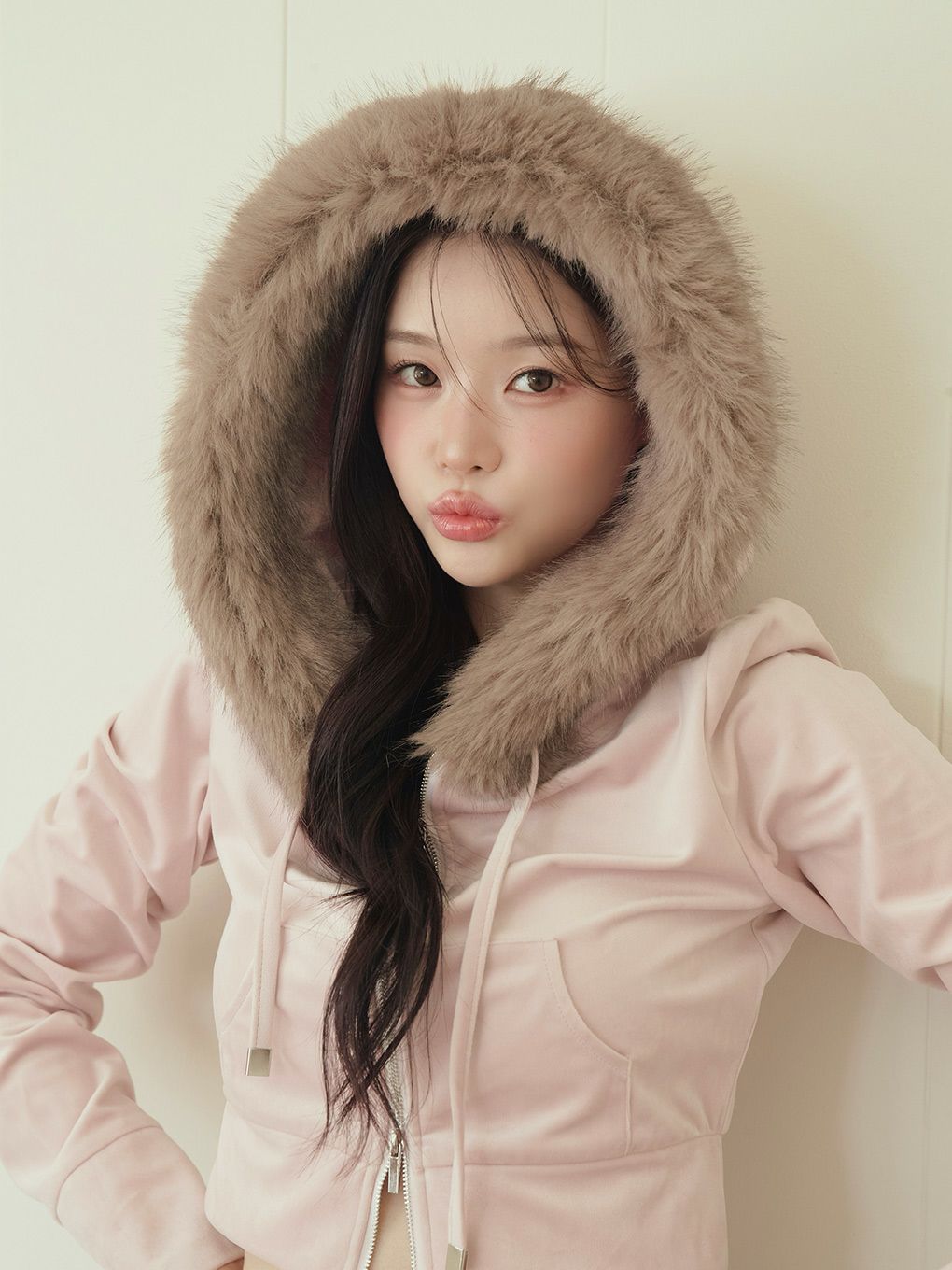 【BUBBLES】ベルベットファーパーカー