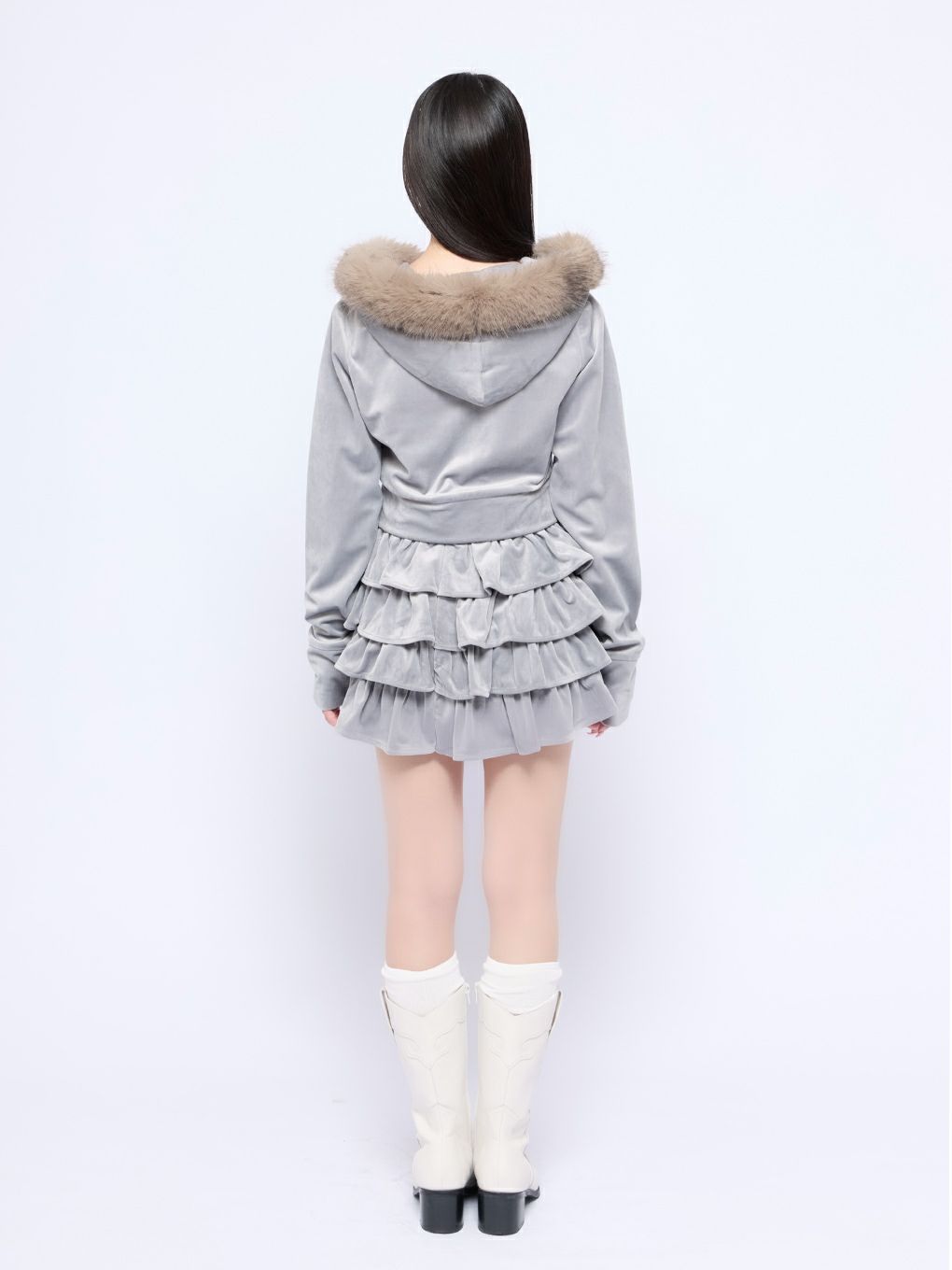 【BUBBLES】ベルベットファーパーカー