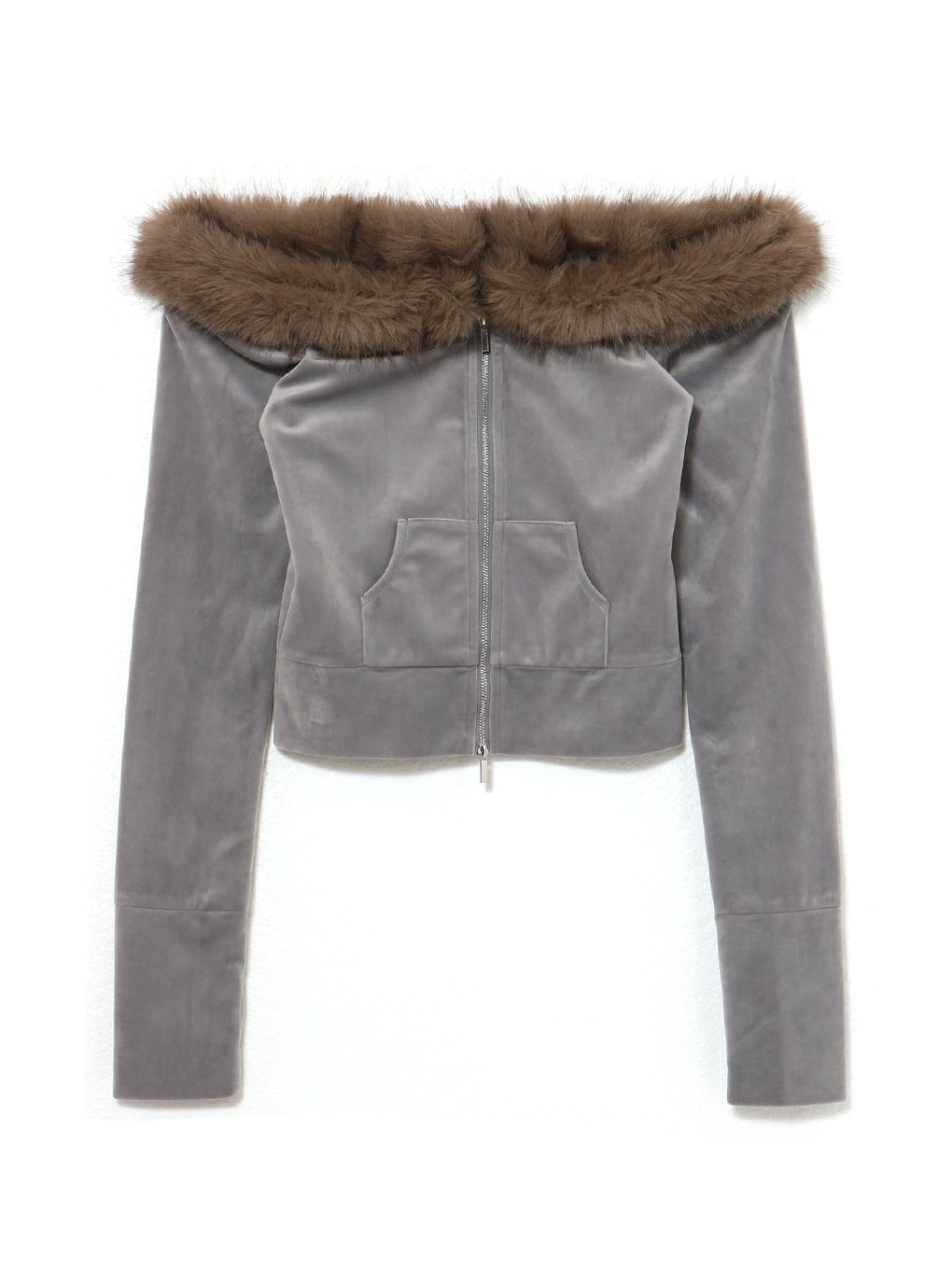 【BUBBLES】ベルベットファーオフショルトップス