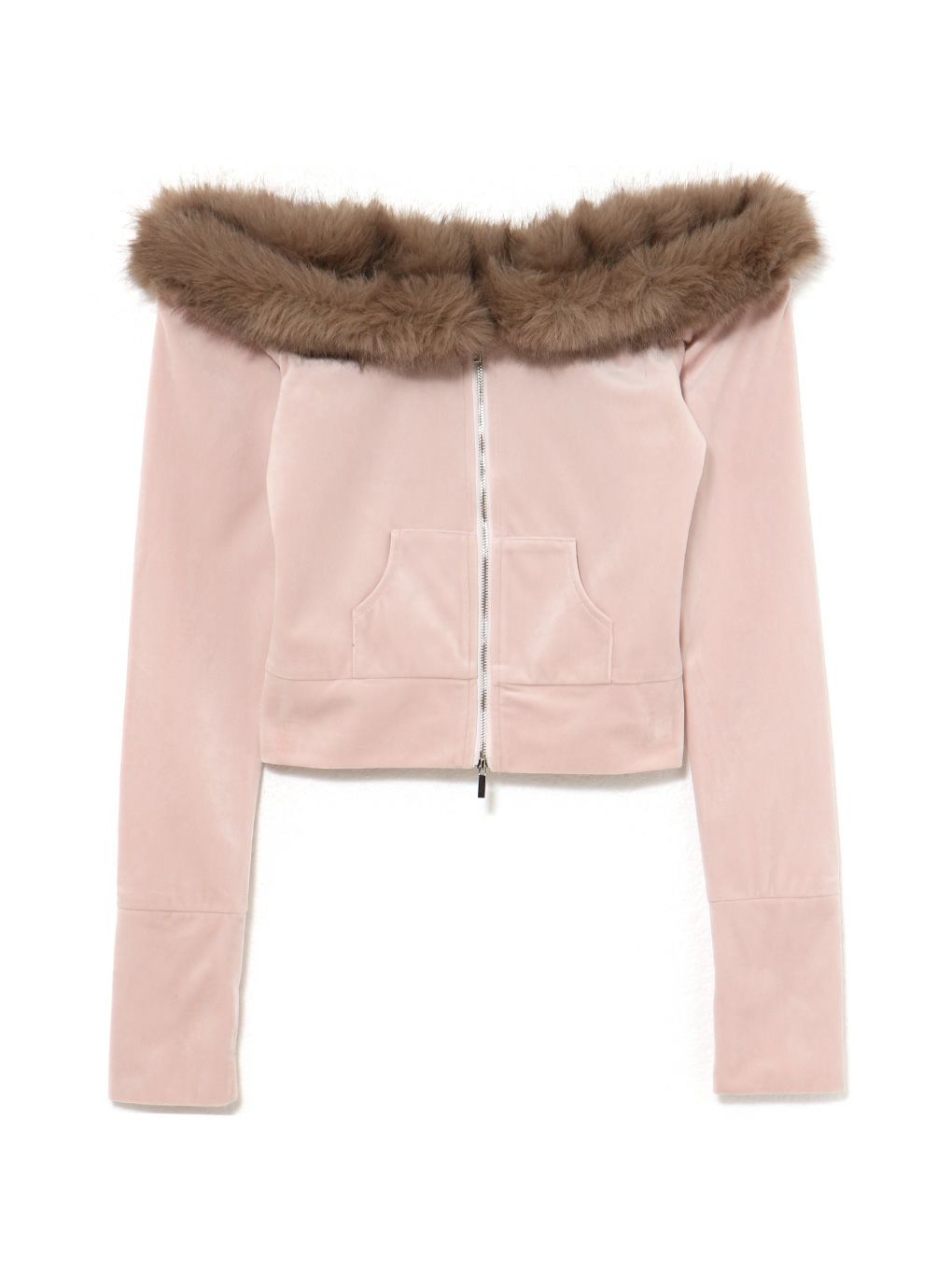 【BUBBLES】ベルベットファーオフショルトップス