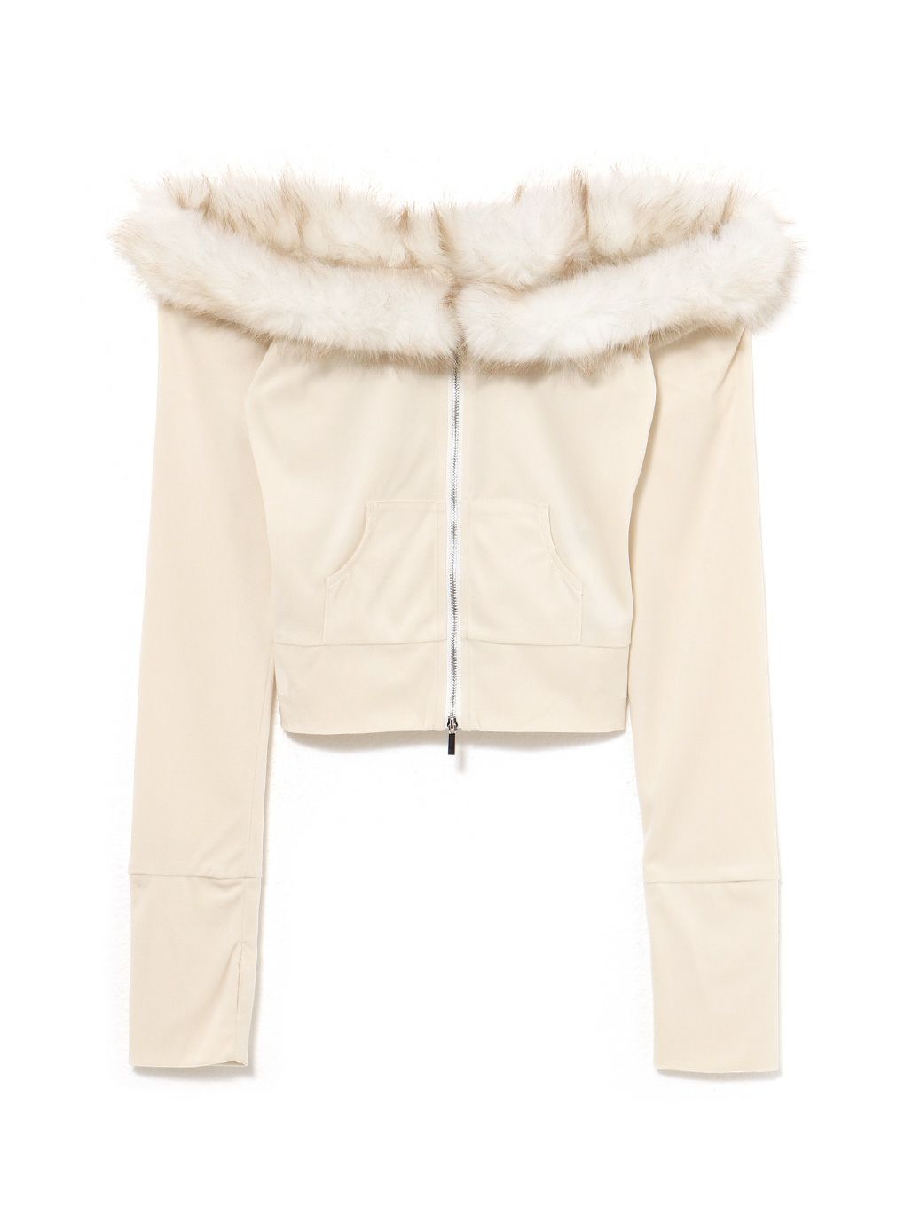 【BUBBLES】ベルベットファーオフショルトップス