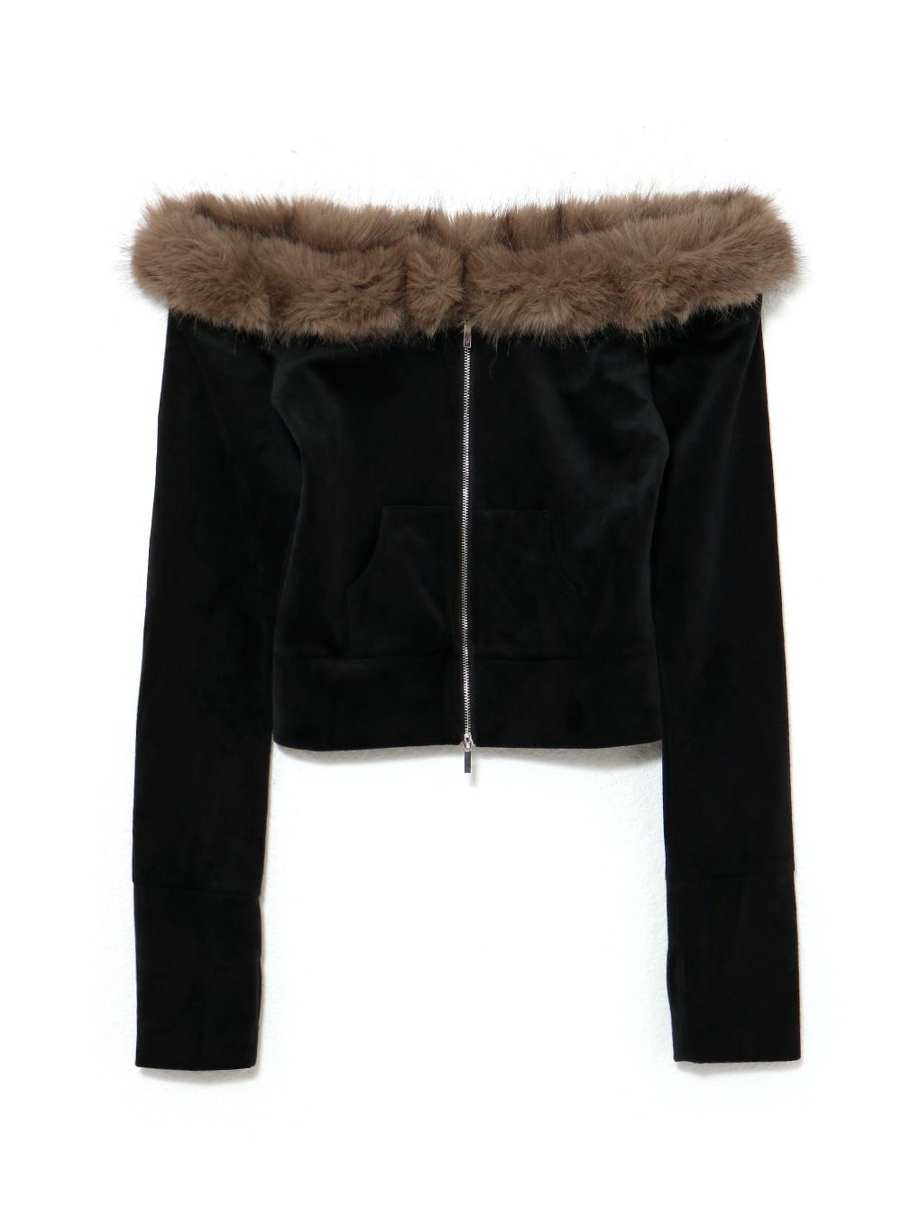 【BUBBLES】ベルベットファーオフショルトップス