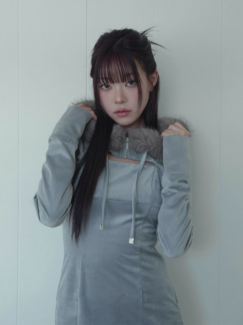 bubbles ファーベルベットワンピース BUBBLES】ファーベルベット