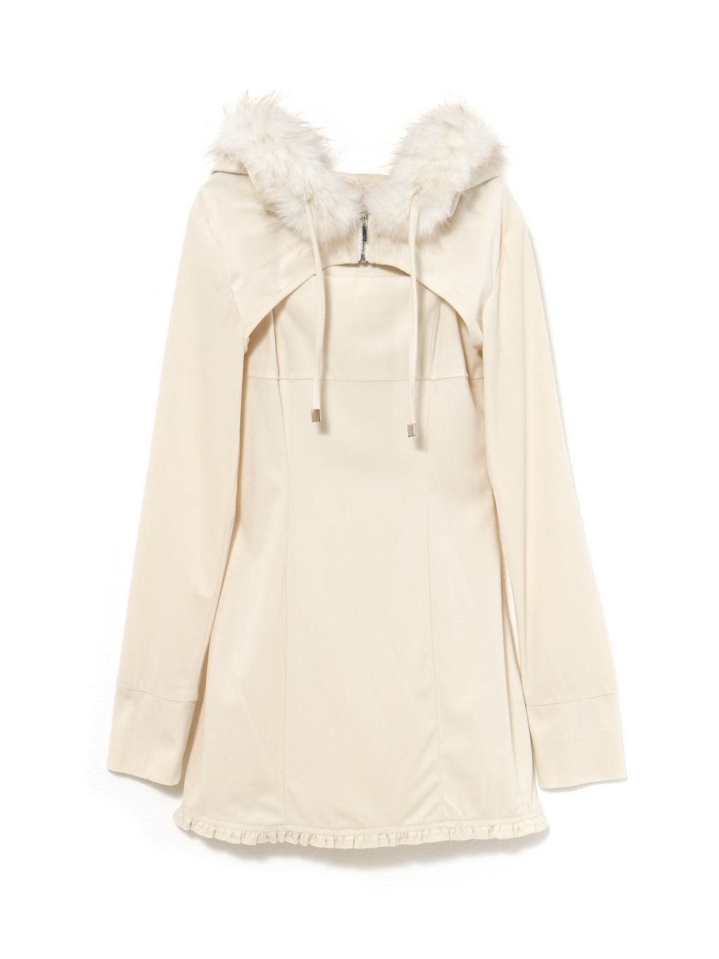 【BUBBLES】ベルベットファーパーカーワンピース