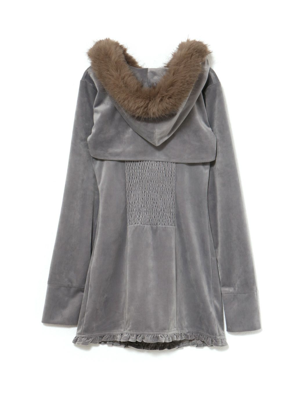 【BUBBLES】ベルベットファーパーカーワンピース