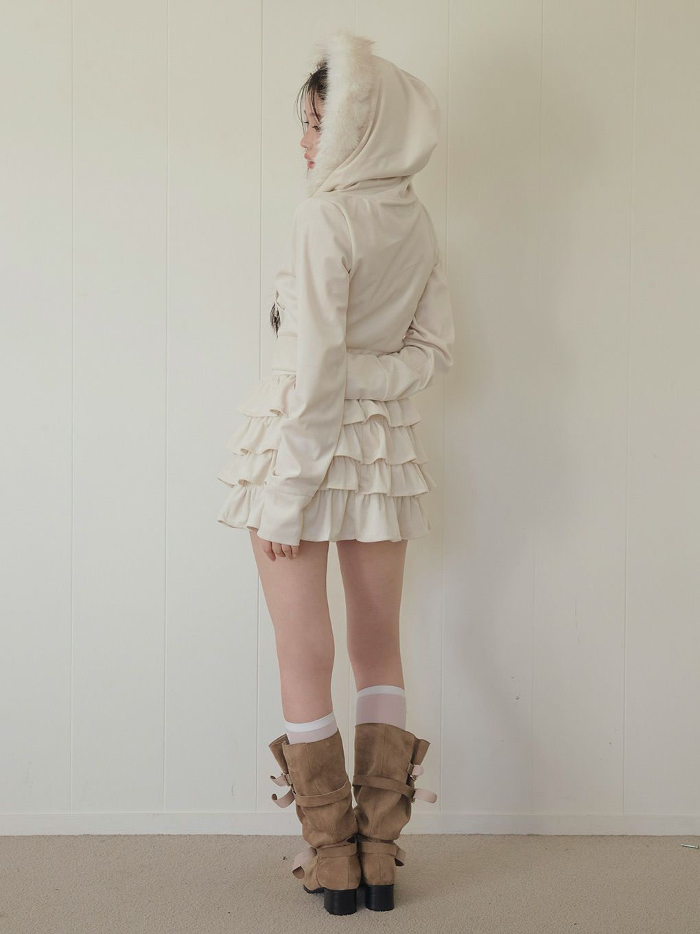 【BUBBLES】ベルベットフリルスカパン