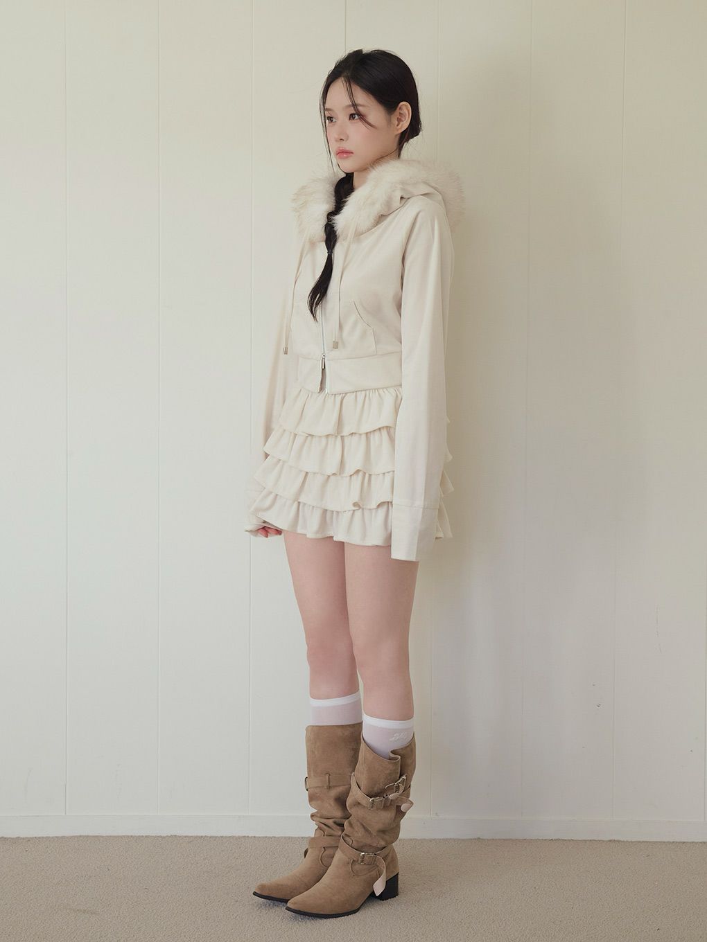 【BUBBLES】ベルベットフリルスカパン