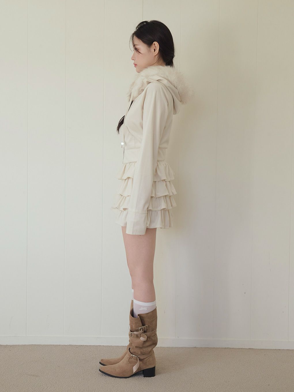 【BUBBLES】ベルベットフリルスカパン