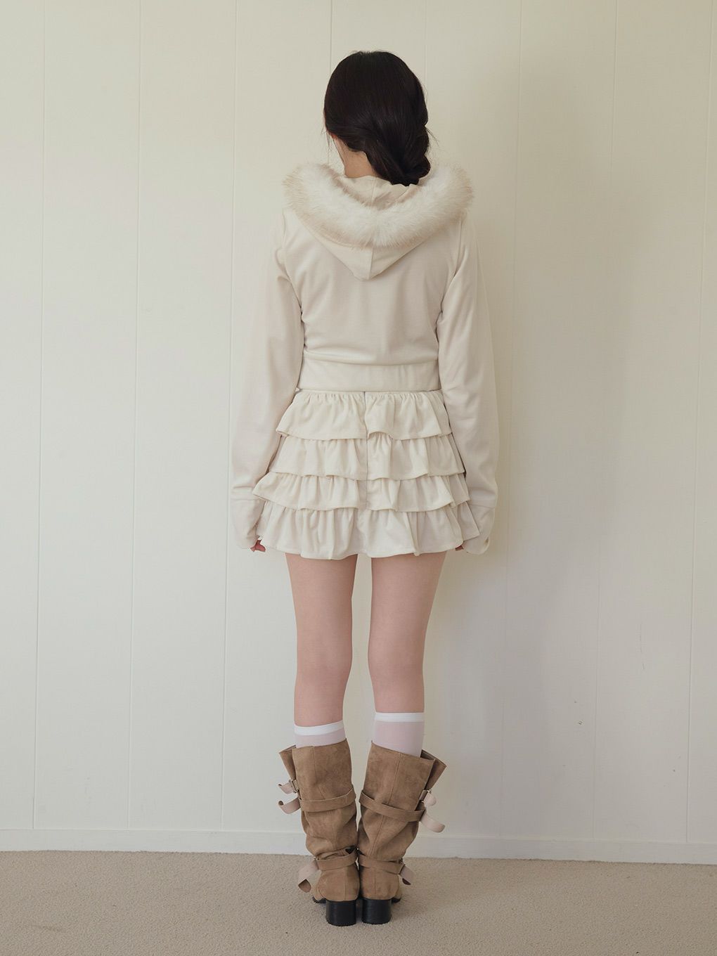 【BUBBLES】ベルベットフリルスカパン