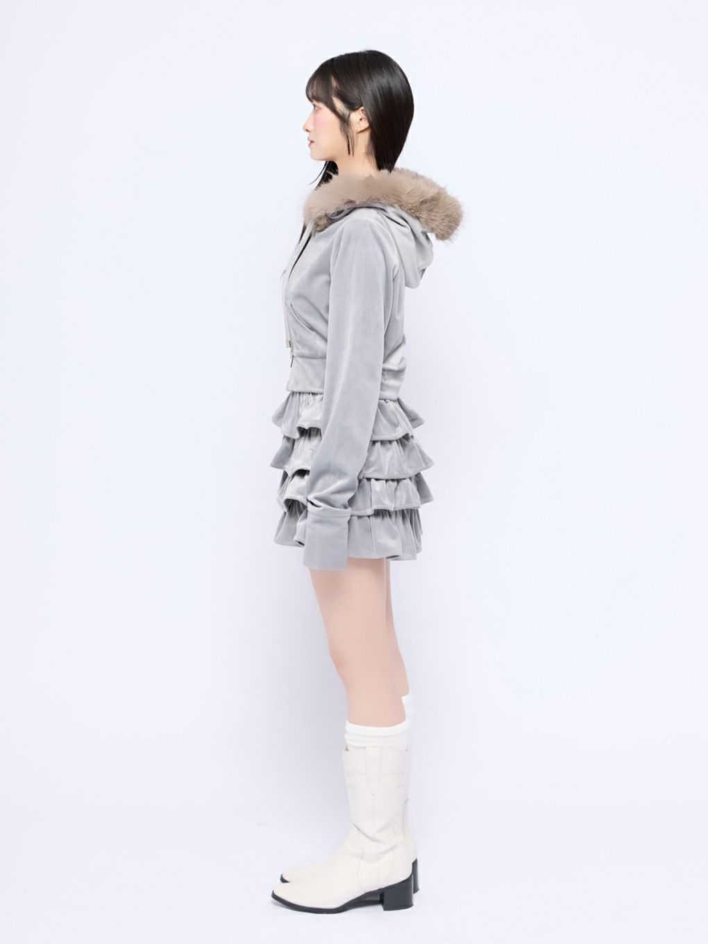 【BUBBLES】ベルベットフリルスカパン