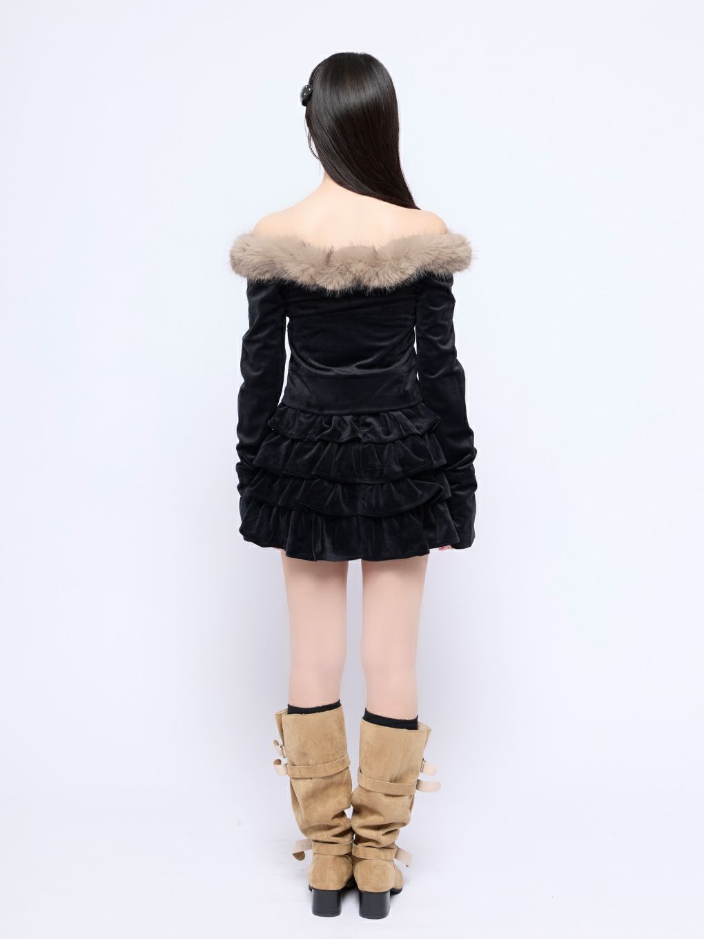 【BUBBLES】ベルベットフリルスカパン