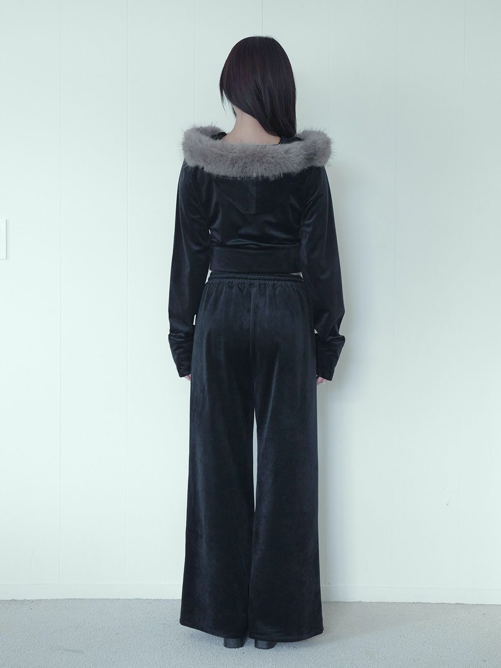 【BUBBLES】ベルベットワイドパンツ