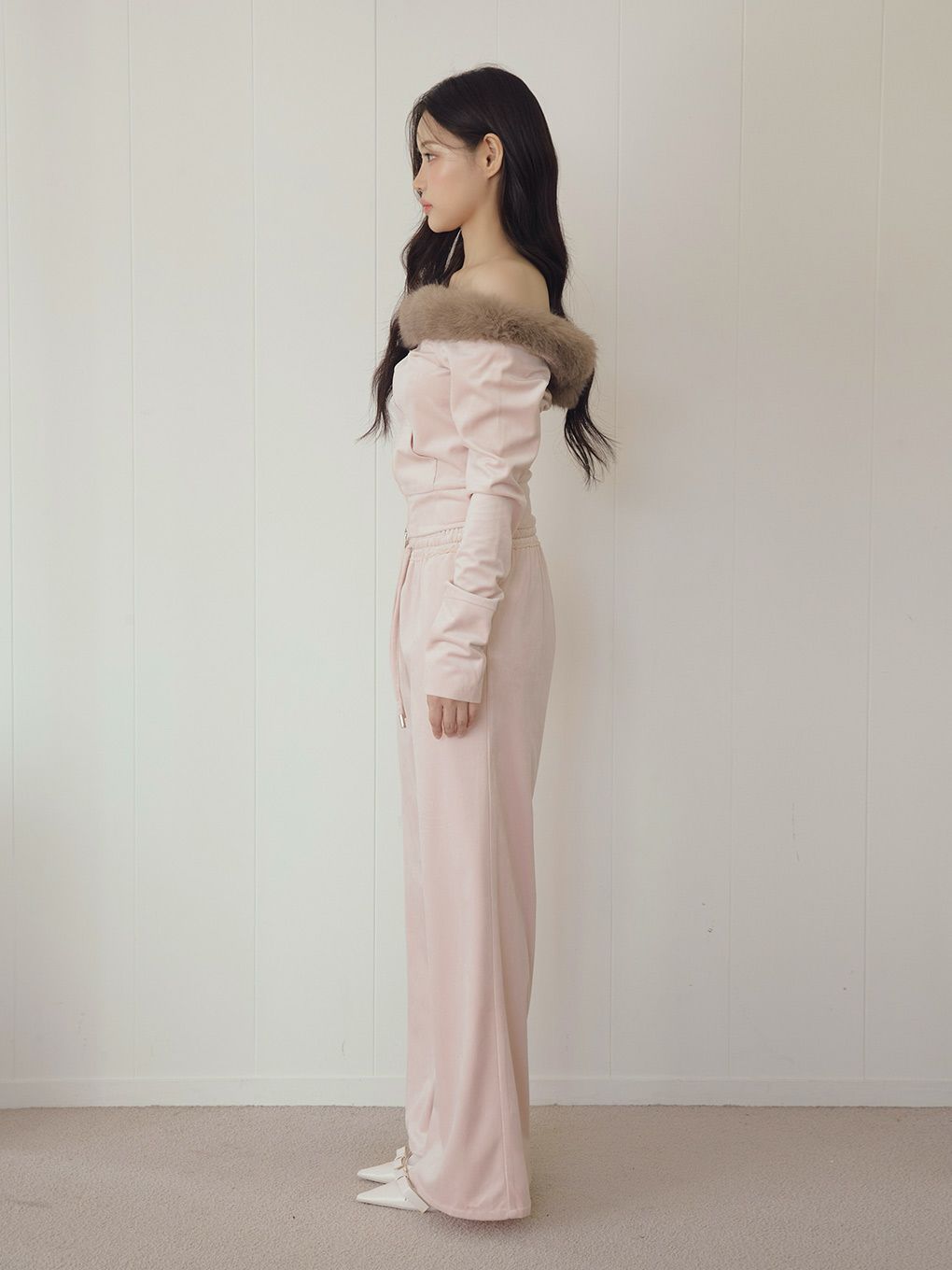 【BUBBLES】ベルベットワイドパンツ