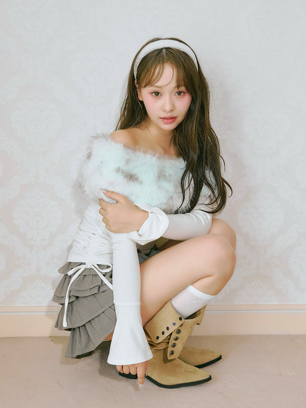 【BUBBLES】ファーオフショルトップス