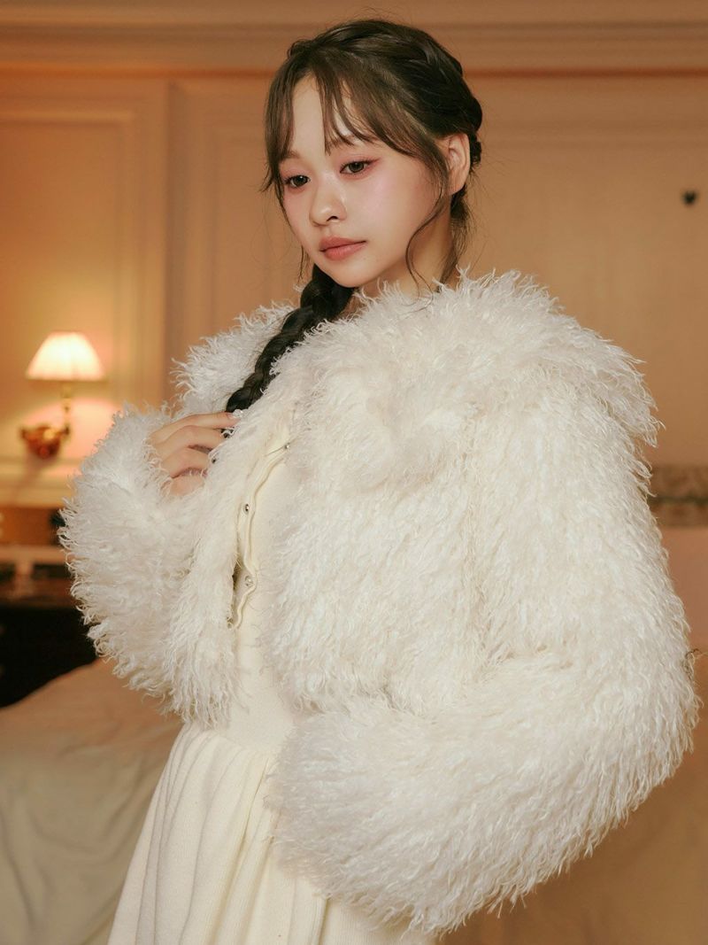 BUBBLES ショートファージャケット BUBBLES】ショートファージャケット | sparkling mall online store