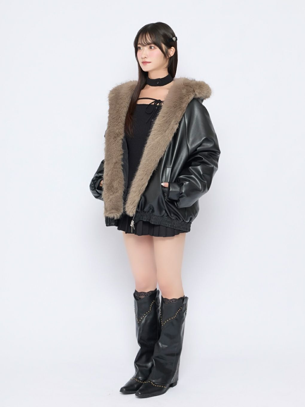 【BUBBLES】フードファーブルゾン