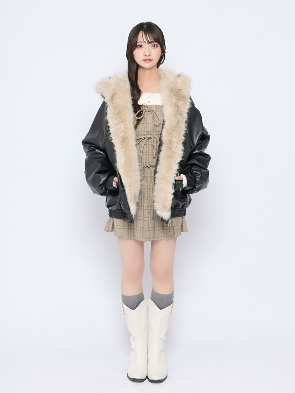 【BUBBLES】フードファーブルゾン