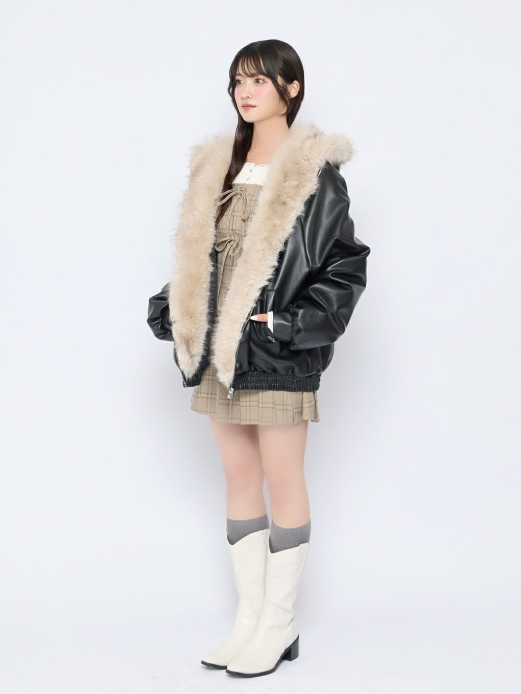 【BUBBLES】フードファーブルゾン