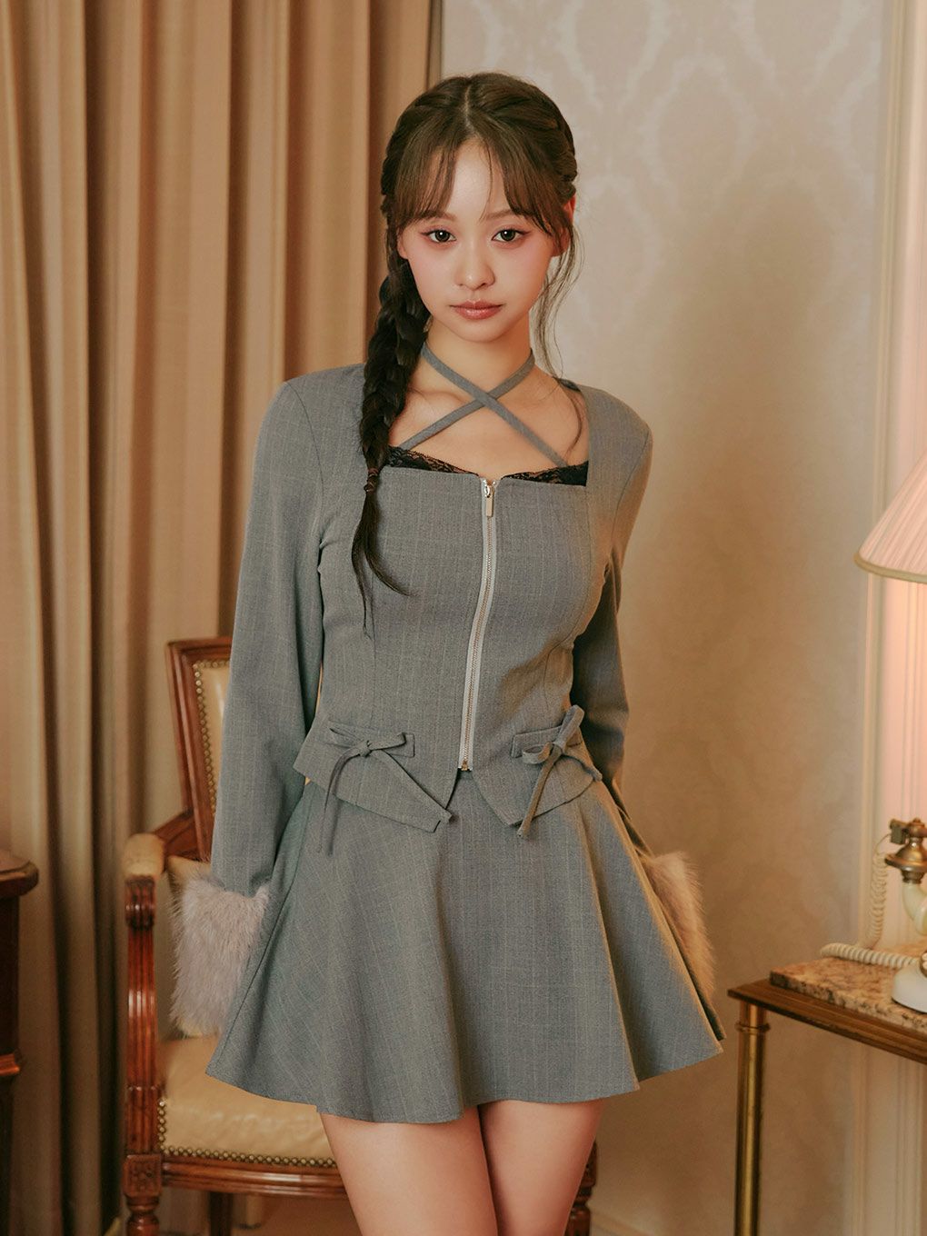 【BUBBLES】ファーカフスセットアップ