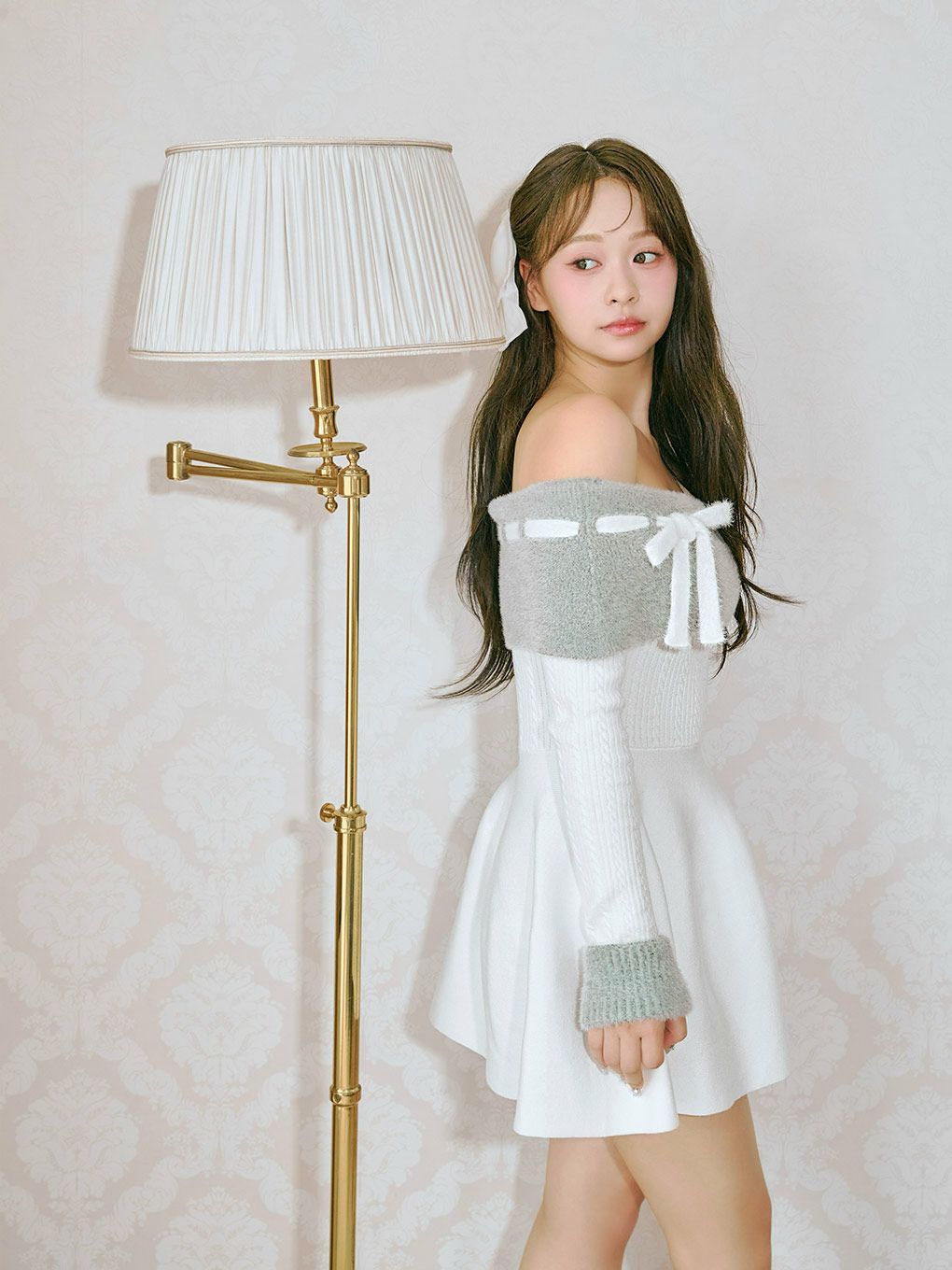 【BUBBLES】リボンオフショルワンピース