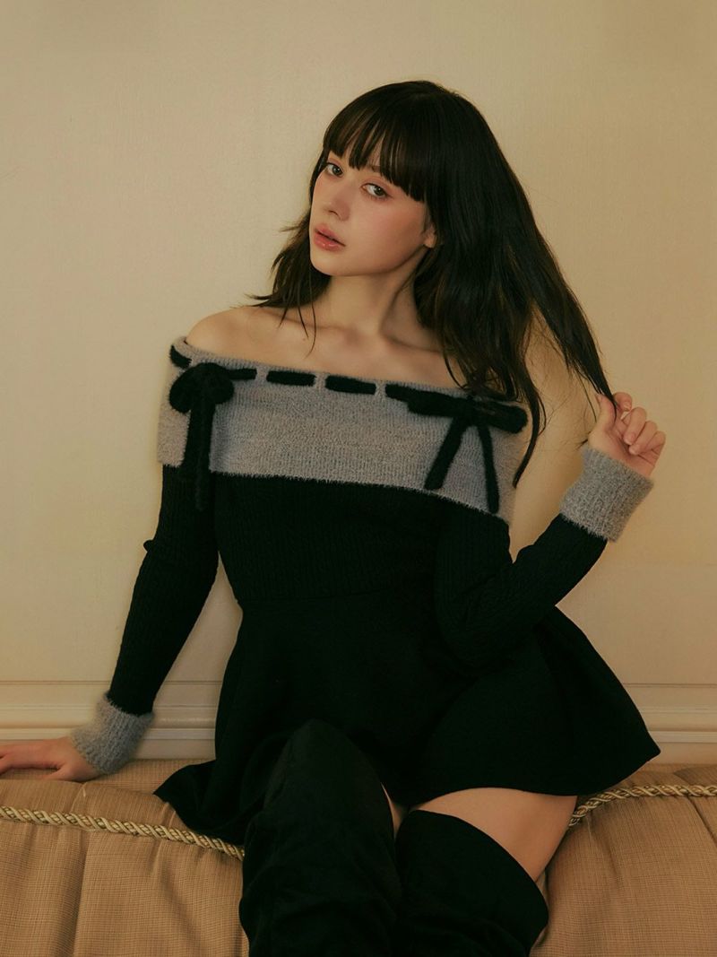 BUBBLES】リボンオフショルワンピース | sparkling mall online store