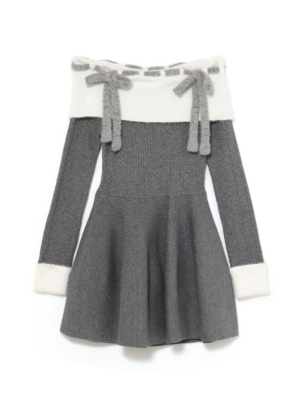 【BUBBLES】リボンオフショルワンピース