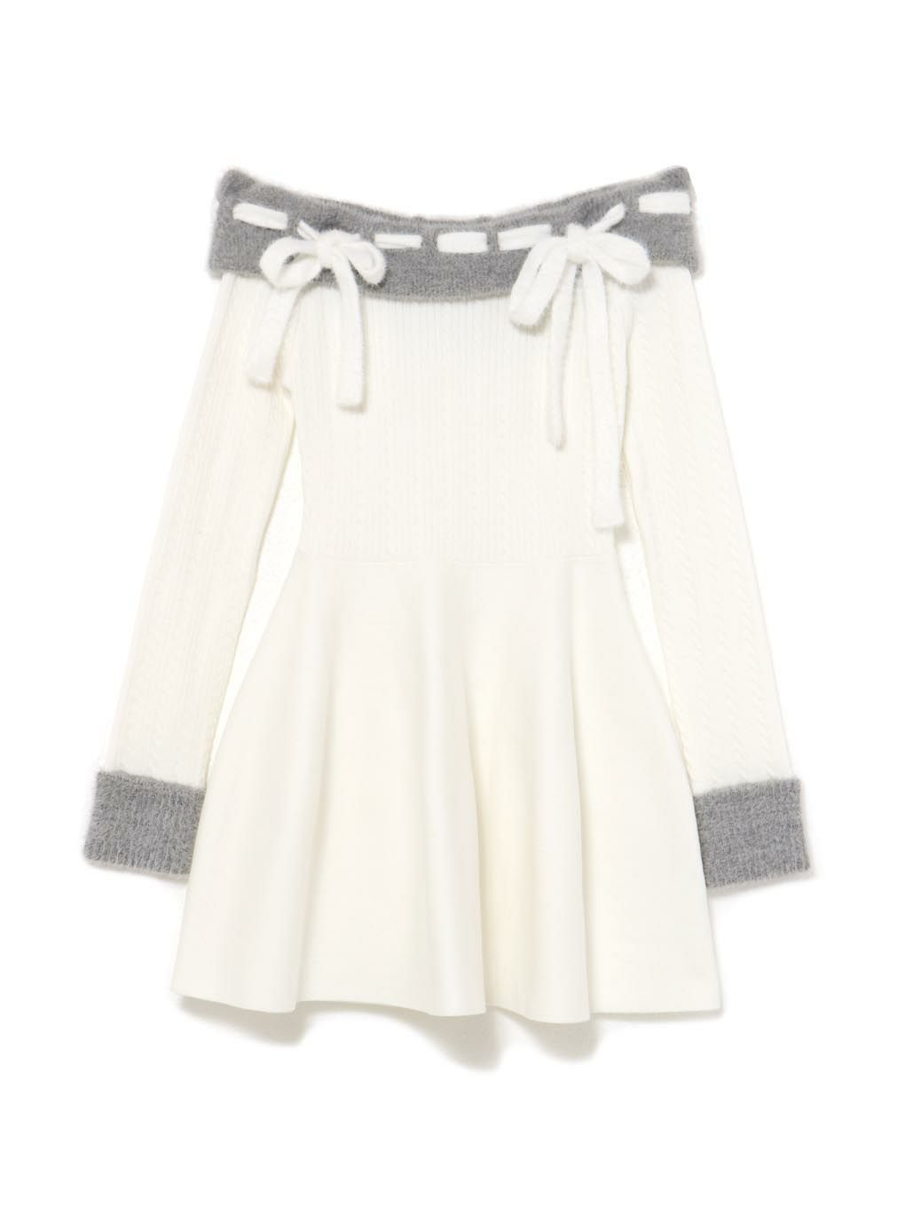 【BUBBLES】リボンオフショルワンピース