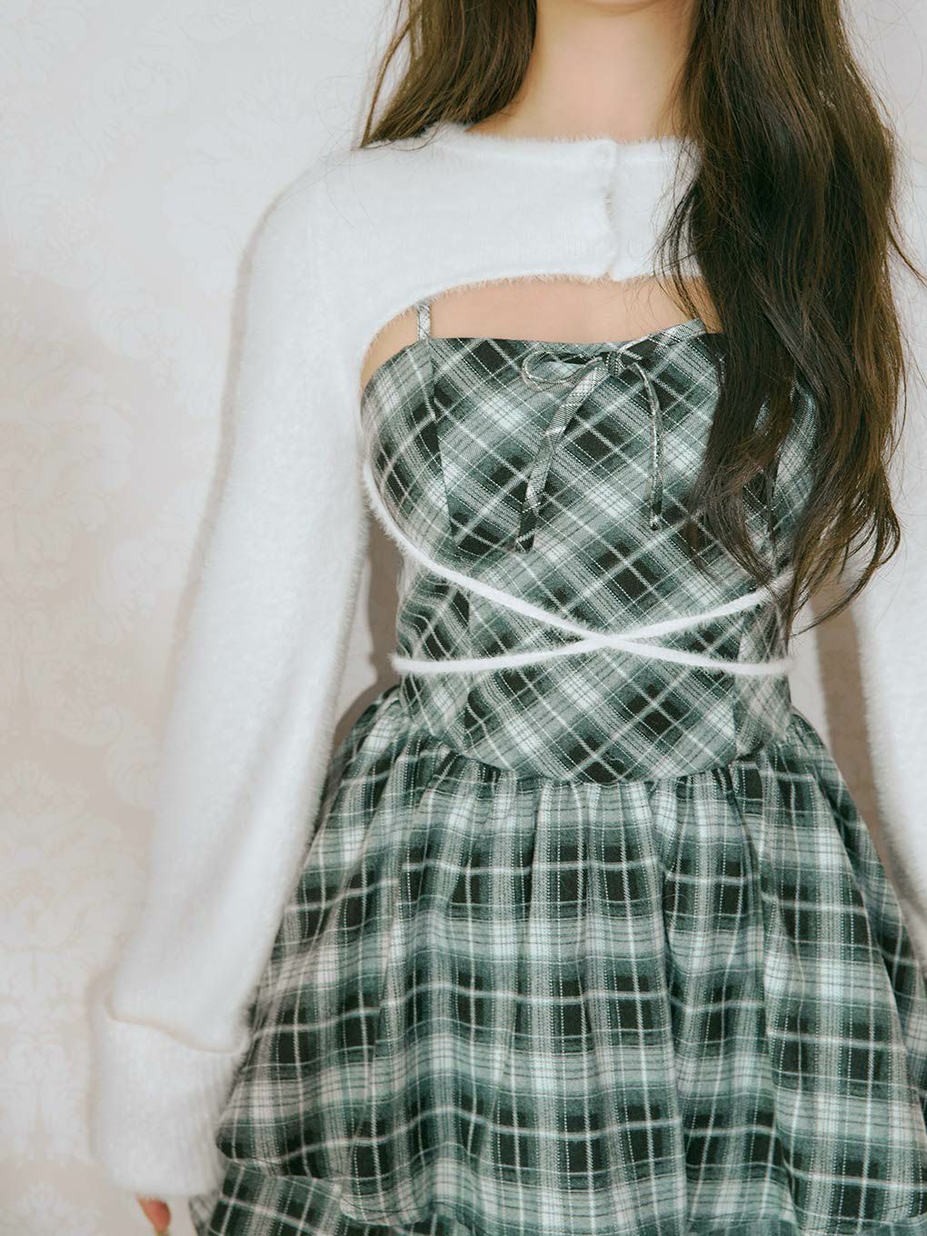 【BUBBLES】オープンネックギャザーワンピース