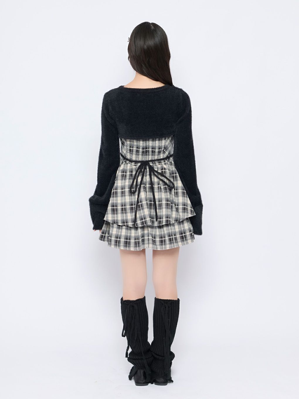 【BUBBLES】オープンネックギャザーワンピース